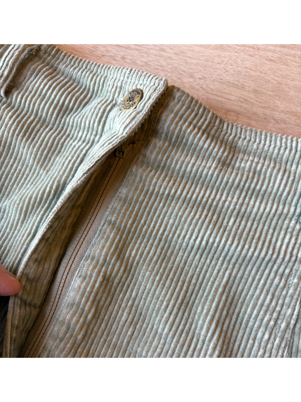 Corduroy Long Green Skirt Susan Bristol Casuals Size 10 - Picture 8 of 13